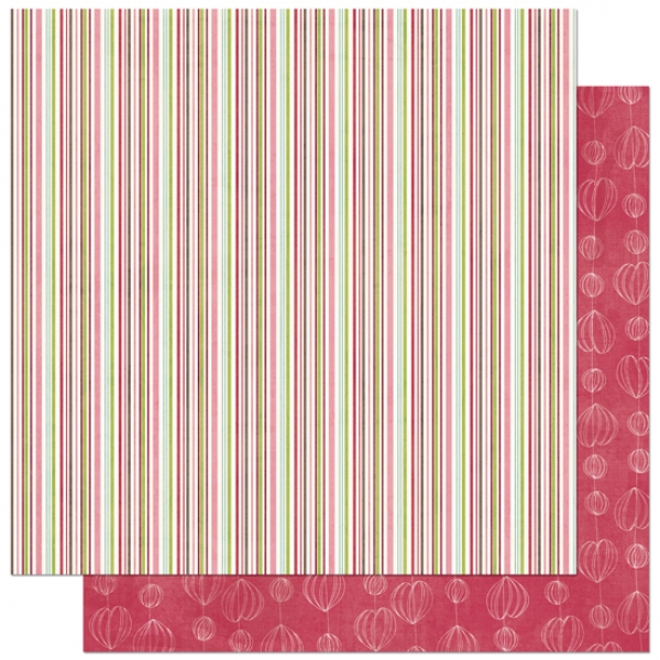 Bo Bunny 12"x12" Love Bandit Stripe